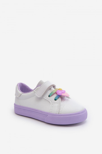 Kinder-Sneaker Freizeitschuhe Z Przypinku Weiß-Lila Farbe Pennyn