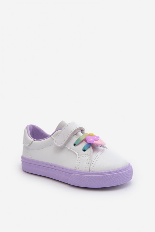 Kinder-Sneaker Freizeitschuhe Z Przypinku Weiß-Lila Farbe Pennyn Kinder-Sneaker Freizeitschuhe Z Przypinku Weiß-Lila Farbe Pennyn