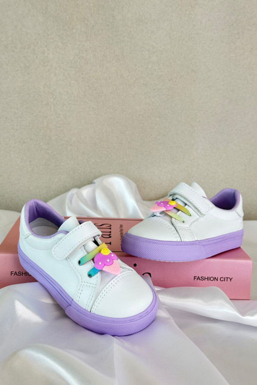 Kinder-Sneaker Freizeitschuhe Z Przypinku Weiß-Lila Farbe Pennyn Kinder-Sneaker Freizeitschuhe Z Przypinku Weiß-Lila Farbe Pennyn