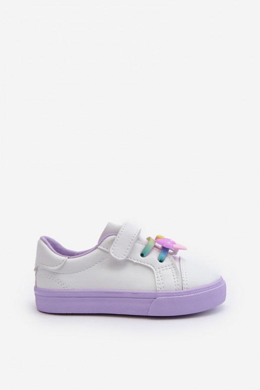 Kinder-Sneaker Freizeitschuhe Z Przypinku Weiß-Lila Farbe Pennyn Kinder-Sneaker Freizeitschuhe Z Przypinku Weiß-Lila Farbe Pennyn
