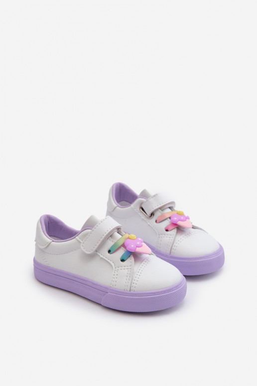 Kinder-Sneaker Freizeitschuhe Z Przypinku Weiß-Lila Farbe Pennyn Kinder-Sneaker Freizeitschuhe Z Przypinku Weiß-Lila Farbe Pennyn