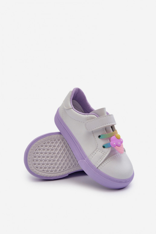 Kinder-Sneaker Freizeitschuhe Z Przypinku Weiß-Lila Farbe Pennyn Kinder-Sneaker Freizeitschuhe Z Przypinku Weiß-Lila Farbe Pennyn