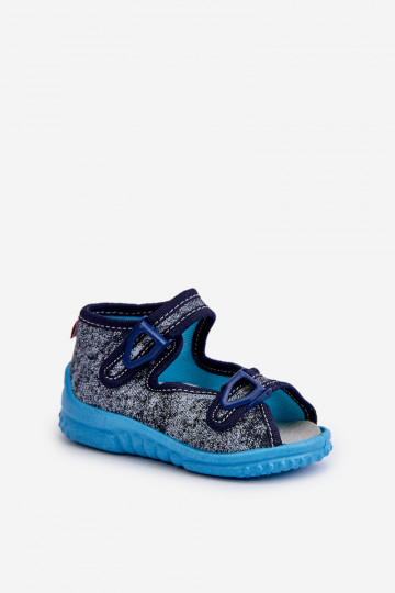 Hausschuhe Sandalen Kinder NEL 310-19 GOKIDS graue Farbe