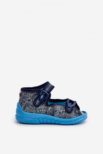 Hausschuhe Sandalen Kinder NEL 310-19 GOKIDS graue Farbe 2