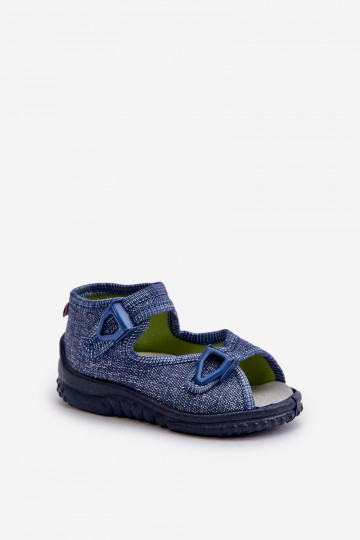 Hausschuhe Sandalen Kinder NEL 310-06 GOKIDS dunkelblaue Farbe