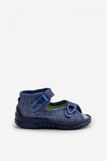 Hausschuhe Sandalen Kinder NEL 310-06 GOKIDS dunkelblaue Farbe 2