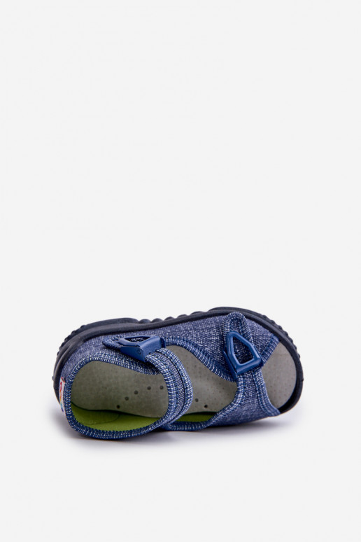 Hausschuhe Sandalen Kinder NEL 310-06 GOKIDS dunkelblaue Farbe