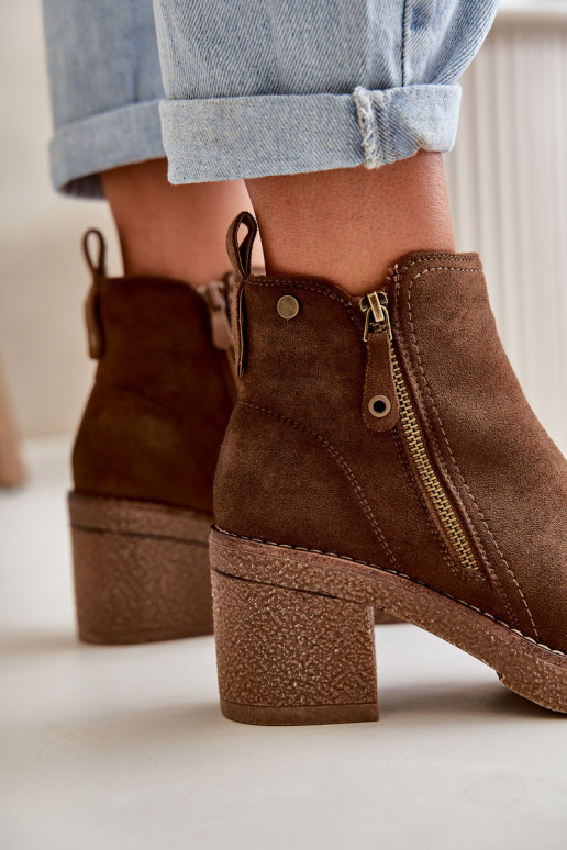 Beheizte Damenstiefel Z aus dunkelbraunem Öko-Wildleder in der Farbe Velarilla