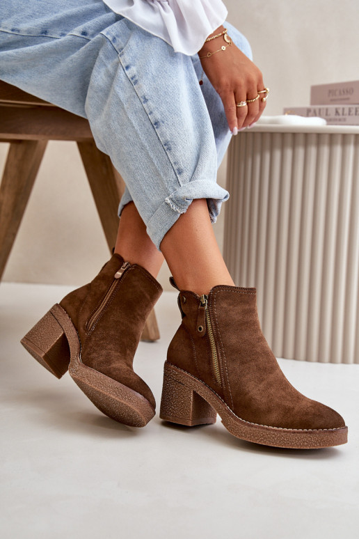 Beheizte Damenstiefel Z aus dunkelbraunem Öko-Wildleder in der Farbe Velarilla