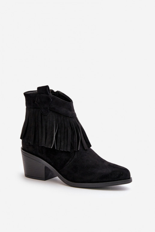 Damenstiefel im Cowboy-Stil „To the Castle“ aus Öko-Wildleder in der Farbe Schwarz S.Barski HY42-127 Damenstiefel im Cowboy-Stil „To the Castle“ aus Öko-Wildleder in der Farbe Schwarz S.Barski HY42-127