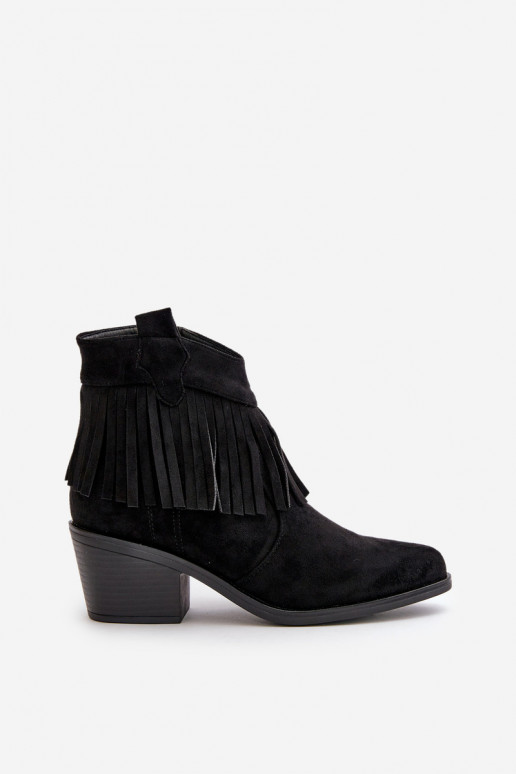 Damenstiefel im Cowboy-Stil „To the Castle“ aus Öko-Wildleder in der Farbe Schwarz S.Barski HY42-127 Damenstiefel im Cowboy-Stil „To the Castle“ aus Öko-Wildleder in der Farbe Schwarz S.Barski HY42-127