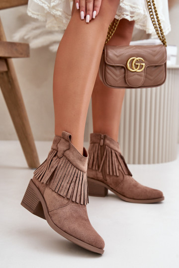 Damenstiefel im Cowboy-Stil „To the Castle“ aus braunem Öko-Wildleder S.Barski HY42-127