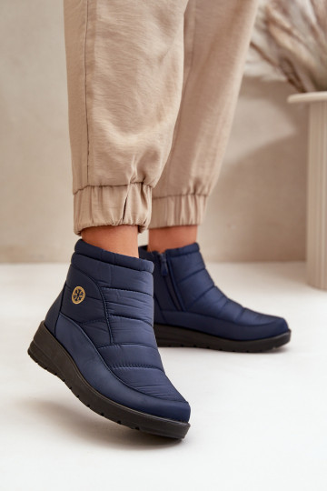 Schneestiefel Damen warm dunkelblau Helis