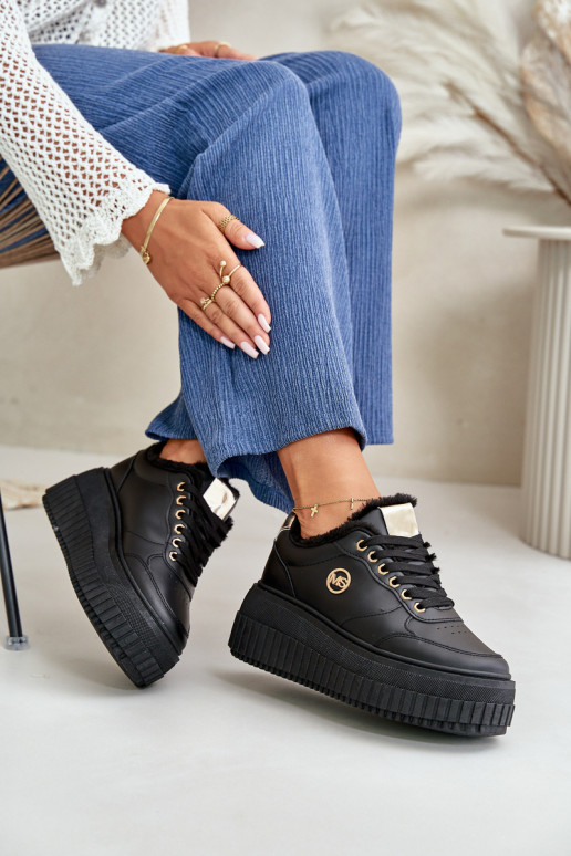 Sneakers Modell Schuhe Sportschuhe Damen erwärmt mit modischen massiven Sohlen schwarz Farbe Ardiela Sneakers Modell Schuhe Sportschuhe Damen erwärmt mit modischen massiven Sohlen schwarz Farbe Ardiela