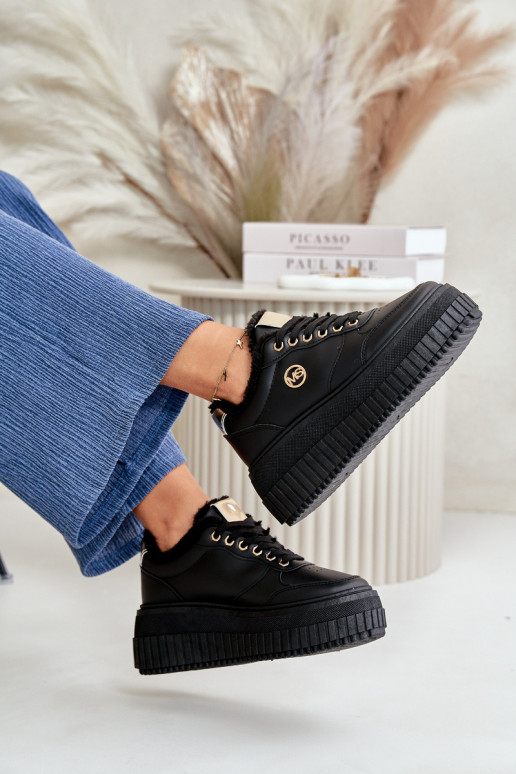 Sneakers Modell Schuhe Sportschuhe Damen erwärmt mit modischen massiven Sohlen schwarz Farbe Ardiela Sneakers Modell Schuhe Sportschuhe Damen erwärmt mit modischen massiven Sohlen schwarz Farbe Ardiela