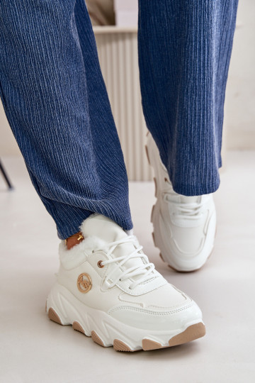 Damen-Sportschuhe mit Schnürsenkeln und Plateausohle in der Farbe Weiß von Biaola 2