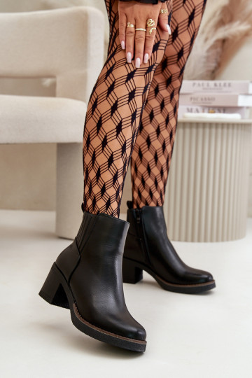 Gewärmte Damenstiefel Eko Oda schwarze Farbe Irittes