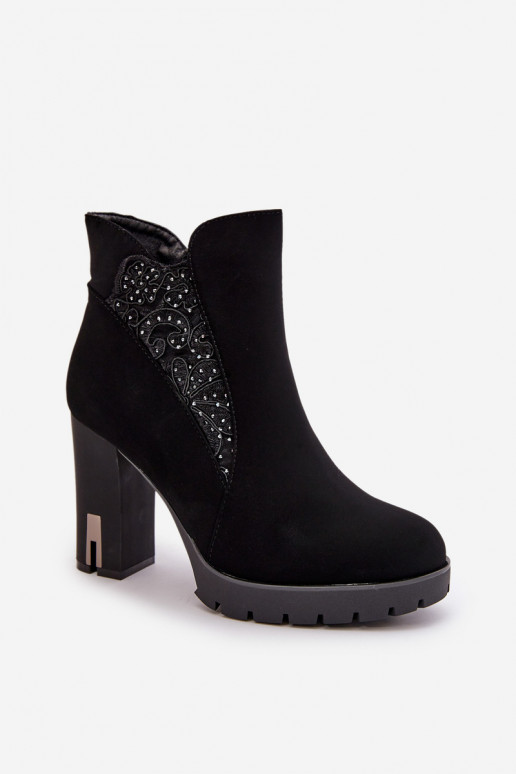 Gewärmte Damenstiefel Hoher Pfosten Z Haftem schwarze Farbe Verissae Gewärmte Damenstiefel Hoher Pfosten Z Haftem schwarze Farbe Verissae