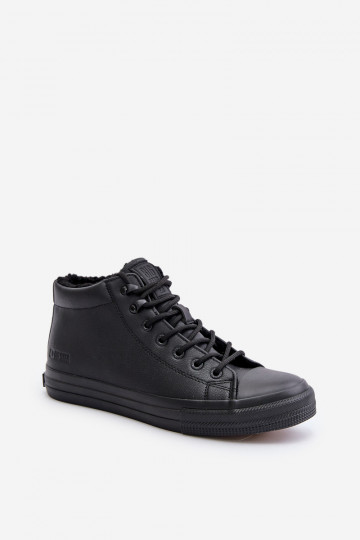 sich Zuarm laufen Freizeitschuhe für Herren aus Öko-Leder Big Star OO174607 schZuarze Farbe