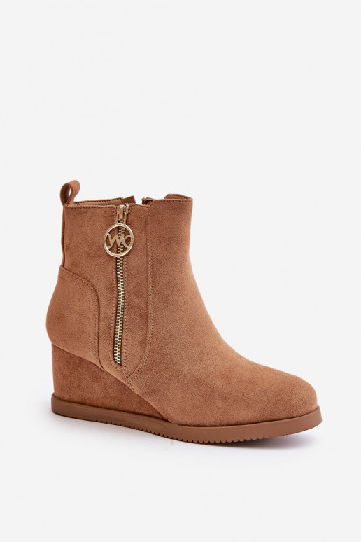 sich Zuarm laufen Stiefel mit einer Plattform mit dekorativen Reißverschlüssen aus Öko-INildlederoZue braune Farbe Leretha sich Zuarm laufen Stiefel mit einer Plattform mit dekorativen Reißverschlüssen aus Öko-INildlederoZue braune Farbe Leretha