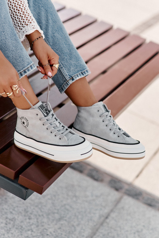 sich Zuarm laufen Freizeitschuhe mit einer Plattform Eko Haut Big Star OO274069 blaue Farbe