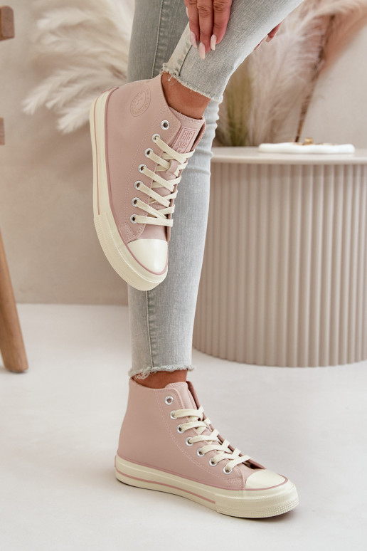 Freizeitschuhe sich Zuarm laufen aus Öko-Leder pinke Farbe Big Star OO274933 Freizeitschuhe sich Zuarm laufen aus Öko-Leder pinke Farbe Big Star OO274933