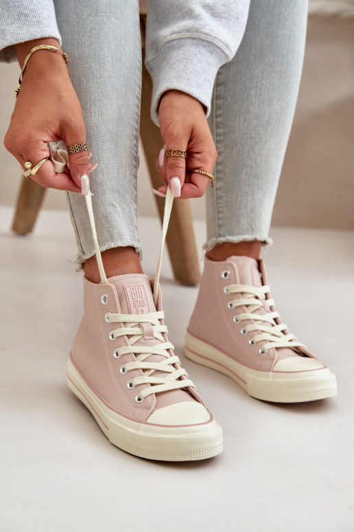 Freizeitschuhe sich Zuarm laufen aus Öko-Leder pinke Farbe Big Star OO274933 Freizeitschuhe sich Zuarm laufen aus Öko-Leder pinke Farbe Big Star OO274933