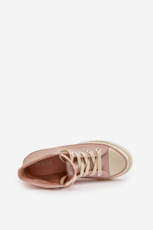 Freizeitschuhe sich Zuarm laufen aus Öko-Leder pinke Farbe Big Star OO274933 Freizeitschuhe sich Zuarm laufen aus Öko-Leder pinke Farbe Big Star OO274933