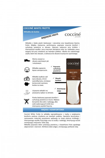Einlegesohlen Coccine INhite Frotte BaumZuollfrottee auf Latexschaum 34-41 2