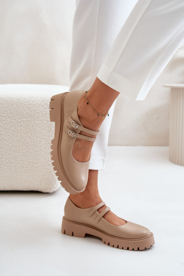 Feminin Schuhe mit Streifen Beige Rialuna 2