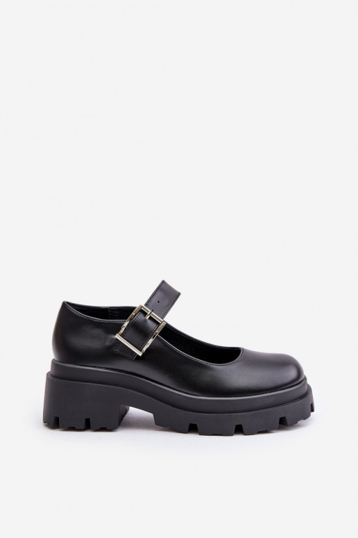 Schuhe Feminin mit Schnallen schZuarze Farbe Plikuria Schuhe Feminin mit Schnallen schZuarze Farbe Plikuria
