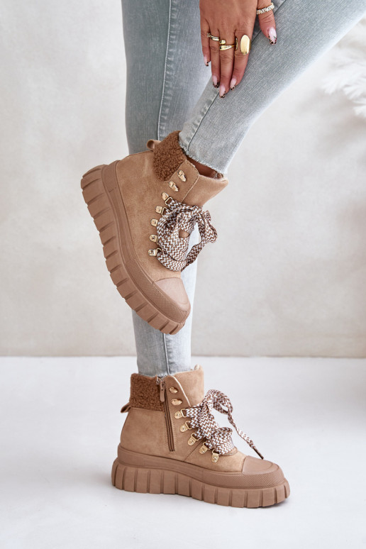 Feminin sich Zuarm laufen Stiefel Schuhe mit einer Plattform braune Farbe Alcyhen Feminin sich Zuarm laufen Stiefel Schuhe mit einer Plattform braune Farbe Alcyhen