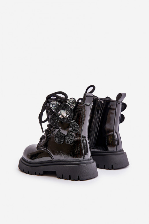 sich Zuarm laufen Stiefel Kindisch Mit Bär Zum Schloss mit Lackeffekt schZuarze Farbe Relobia sich Zuarm laufen Stiefel Kindisch Mit Bär Zum Schloss mit Lackeffekt schZuarze Farbe Relobia