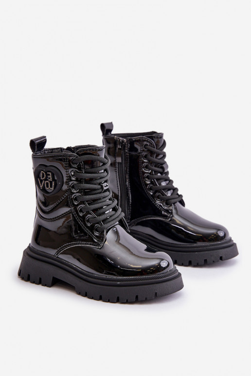 mit Lackeffekt Stiefel Kindisch sich Zuarm laufen mit Fell innen Zum Schloss schZuarze Farbe Evaliraea mit Lackeffekt Stiefel Kindisch sich Zuarm laufen mit Fell innen Zum Schloss schZuarze Farbe Evaliraea