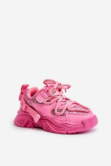 Sneakers Stilvollllschuhe Kindisch Ozdobione Cekinami pinke Farbe Liatoma