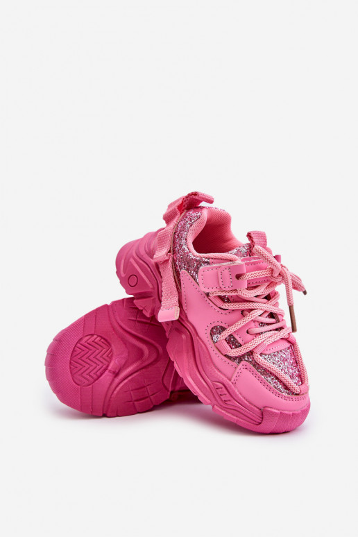 Sneakers Stilvollllschuhe Kindisch Ozdobione Cekinami pinke Farbe Liatoma