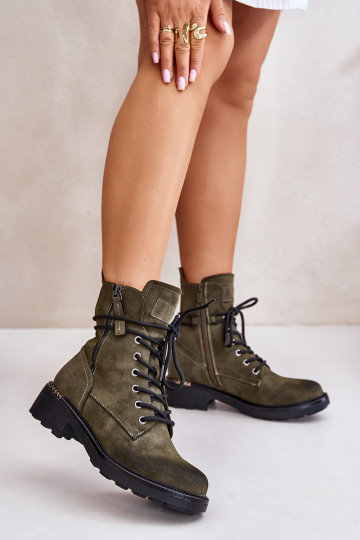 Stiefel hohe Reitstiefel Mit Schiebern grüne Farbe Es mussisa 2