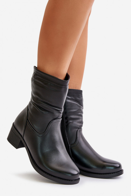 Stiefel Auf niedrigem Absatz sich Zuarm laufen mit Fell innen Vinceza 85155 schZuarze Farbe Stiefel Auf niedrigem Absatz sich Zuarm laufen mit Fell innen Vinceza 85155 schZuarze Farbe