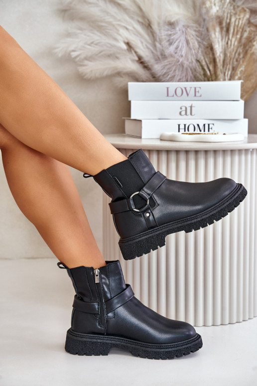 stylische Stiefel sich Zuarm laufen Zum Schloss Big Star OO274A128 schZuarze Farbe