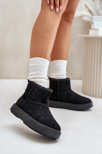 Feminin Schneestiefel mit einer Plattform Z aus Öko-INildlederu schZuarze Farbe Atteria 2