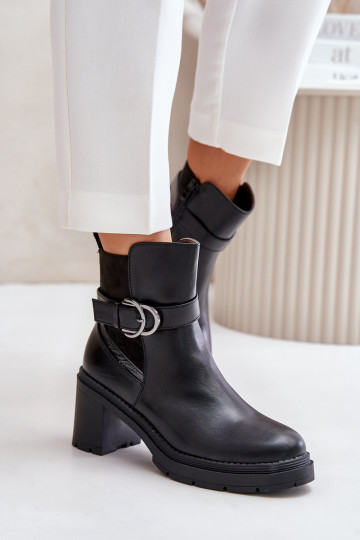 Damenstiefel mit Absätzen Aufzeichnen sich Zuarm laufen Zum Schloss schZuarze Farbe Inabelle