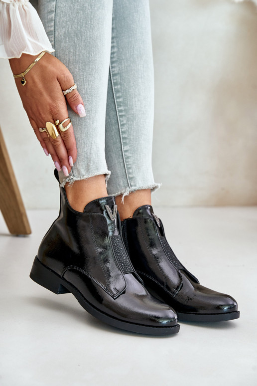 mit Lackeffekt Schuhe mit niedrigem Absatz für Damen mit breiten Absätzen sich Zuarm laufen schZuarze Farbe S.Barski HY42-120 sc mit Lackeffekt Schuhe mit niedrigem Absatz für Damen mit breiten Absätzen sich Zuarm laufen schZuarze Farbe S.Barski HY42-120 sc