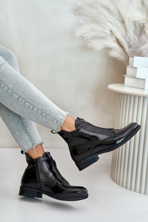 mit Lackeffekt Schuhe mit niedrigem Absatz für Damen mit breiten Absätzen sich Zuarm laufen schZuarze Farbe S.Barski HY42-120 sc mit Lackeffekt Schuhe mit niedrigem Absatz für Damen mit breiten Absätzen sich Zuarm laufen schZuarze Farbe S.Barski HY42-120 sc