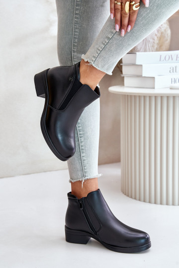 Stiefel mit niedrigem Oberteil, innen mit Fell gefüttert, Vinceza 85150 schwarz 2