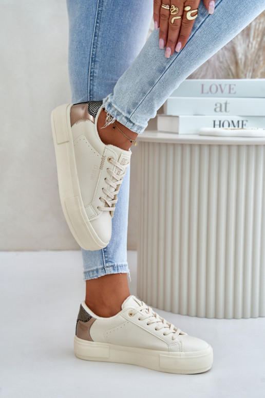 sich Zuarm laufen Freizeitschuhe mit einer Plattform Big Star OO274A454 Beige