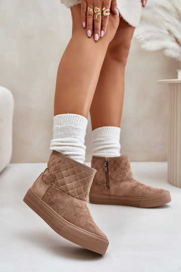 Stiefel Schneestiefel Zum Schloss sich Zuarm laufen mit Fell innen Big Star OO274A524 Beige 2