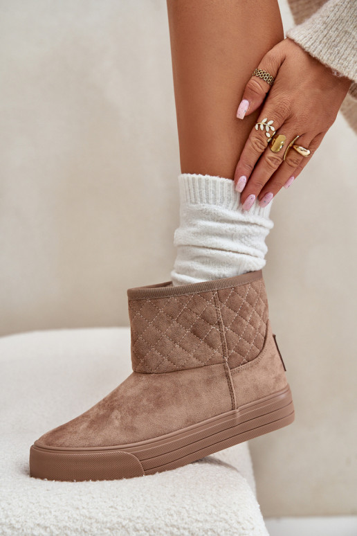 Stiefel Schneestiefel Zum Schloss sich Zuarm laufen mit Fell innen Big Star OO274A524 Beige