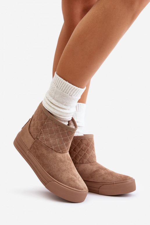 Stiefel Schneestiefel Zum Schloss sich Zuarm laufen mit Fell innen Big Star OO274A524 Beige