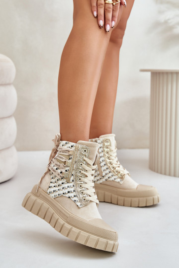 Freizeitschuhe mit Sohle Feminin mit einer Plattform elfenbeinfarbe Kernia 2