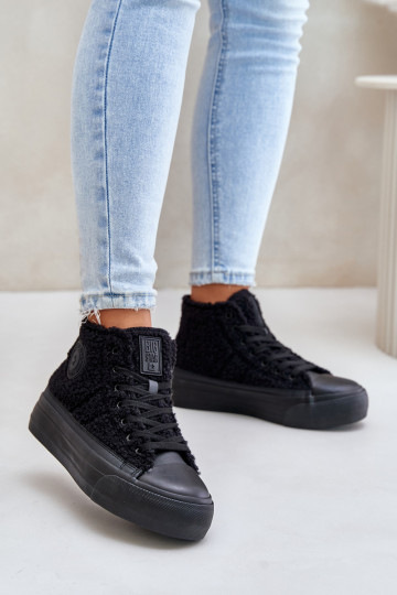 sich Zuarm laufen Freizeitschuhe mit Pelzmantel Typu Baranek Big Star OO274A443 schZuarze Farbe